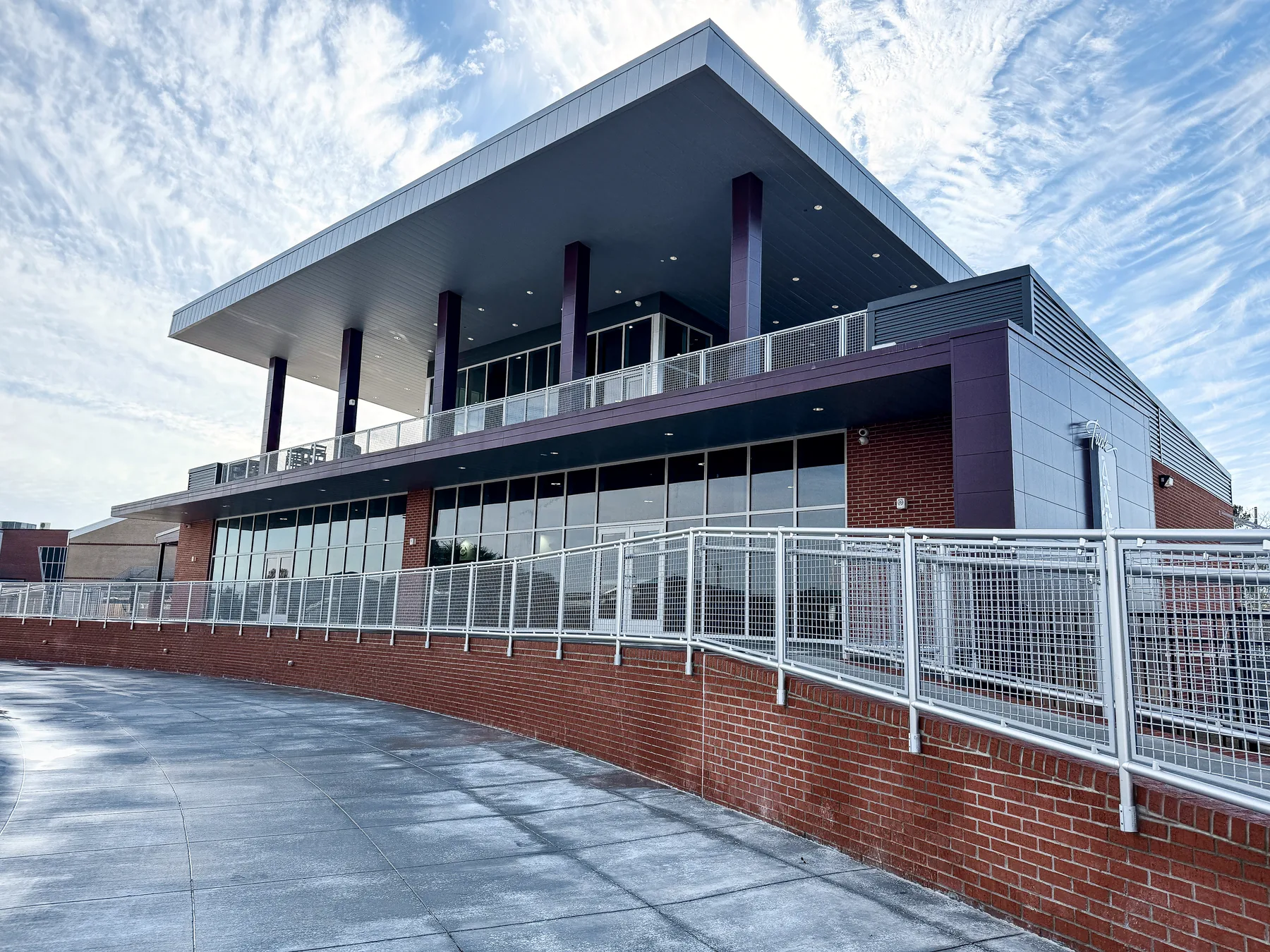 DHS Alumni Center, Lamar building construction (entrance)