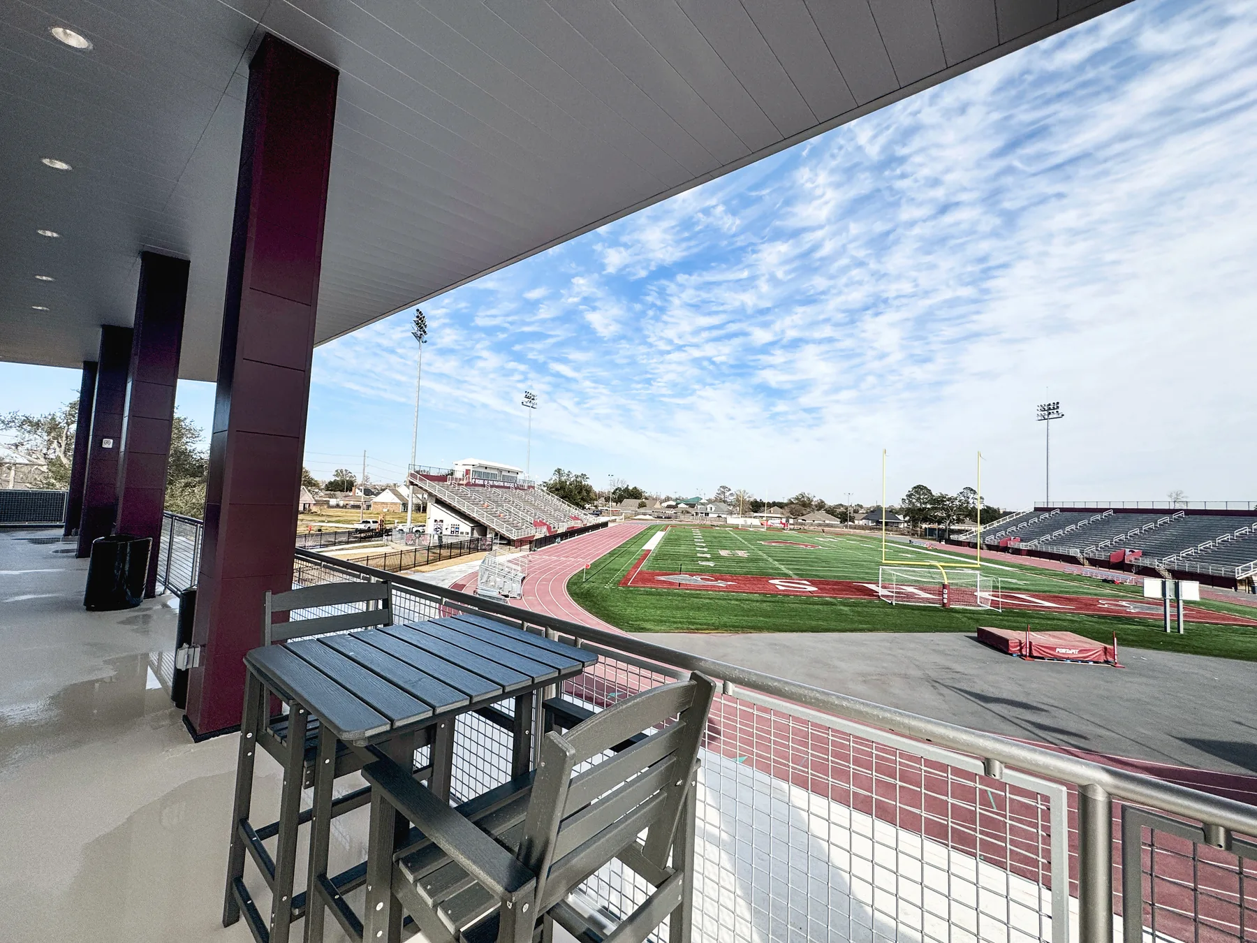 DHS Alumni Center, Lamar building construction (terrace)