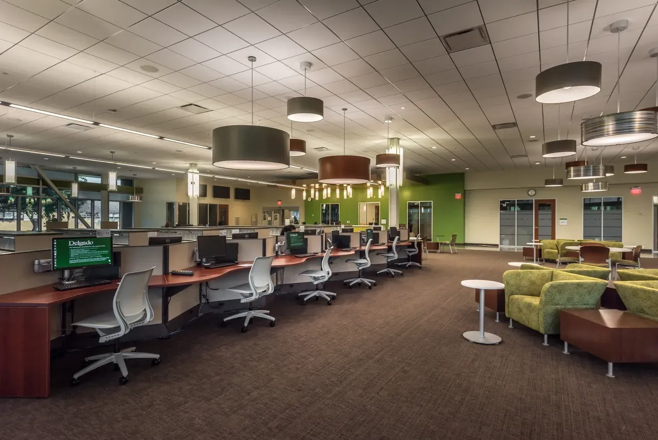 Marvin B. Thames Hall, Resource Learning Center, Lamar building construction (interior)