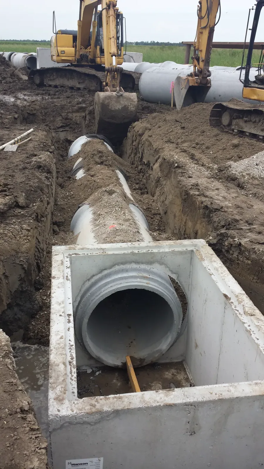 Concrete box culvert discharging stormwater at a Lamar drainage rehabilitation site